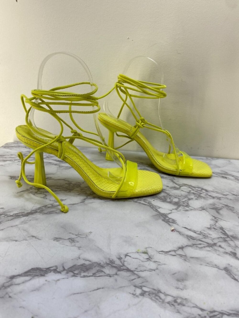 Antonio Melani Barden Ankle Tie-Lace Up Dress Heeled Sandals in Glow SZ 7M